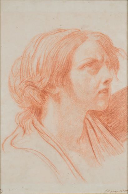 GREUZE Jean - Baptiste (Attribué à) Tournus 1725 - Paris 1805
Portrait de jeune fille...