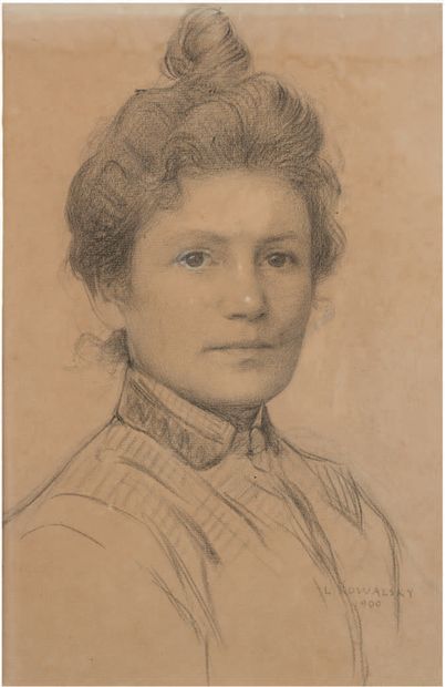 Léopold François KOWALSKY (1856 - 1931) Portrait of a woman, 1900.
Black pencil and...
