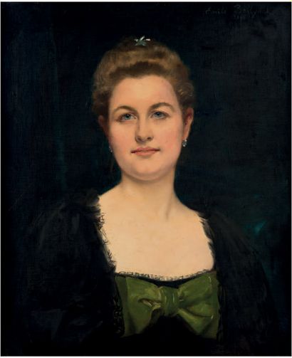 Hubert Émile BELLYNCK (Né en 1859) Portrait de Jeanne Guinard Bellanger née Guyon,...