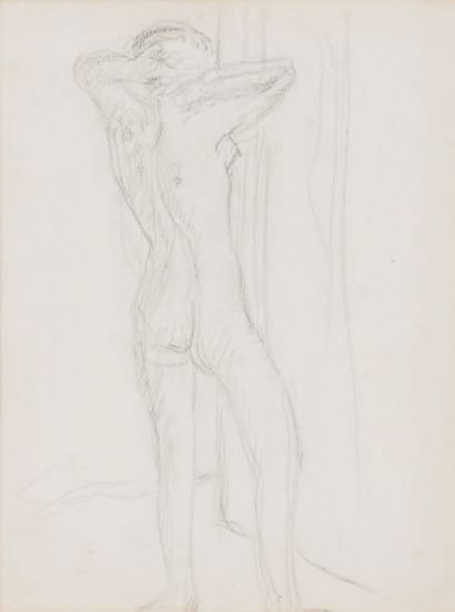 Pierre BONNARD (1867 - 1947) Standing nude with his back to his hair.
Drawing in...