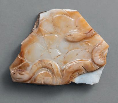 null Fragment of a large cameo representing an aegis and two medusa snakes.
Agate...