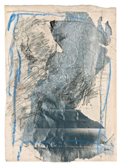 Antoni CLAVE (1913-2005) Sans titre, 2000.
Technique mixte, collage et estampage...