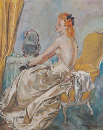 Fabien FABIANO (1883-1962) Soir de bal.
Huile sur toile, signée en bas à droite.
60,5...