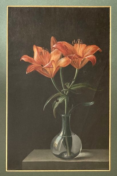 FUCHS FB. Ecole Allemande ; actif dans la Première Moitié du XIXe siècle. Glass vase...
