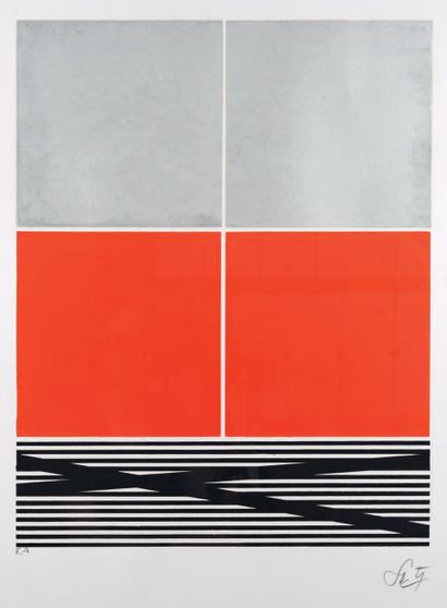 JESUS RAFAEL SOTO (1923 - 2005) Composition cinétique. c.1970. Lithographie en couleurs,...