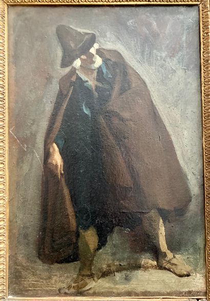 STORELLI Félix Maria (Attribué à) Turin 1778 - Paris 1854. The beggar (study of Italian...