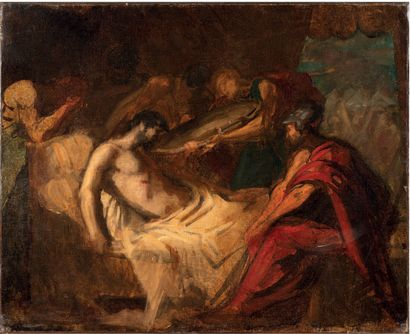 Ecole Française Premier tiers du XIXe siècle. The Death of Patroclus.
Oil on canvas...