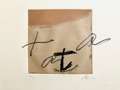 ANTONI TAPIES (1923 - 2012) Untitled. Engraving in colors, signed lower right numbered...