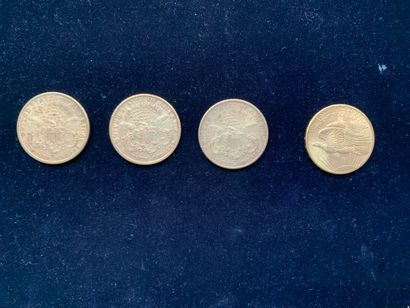 null Vingt huit pièces d'or de vingt dollars ( 1883; 3 x 1893; 1896; 1897; 1899;...