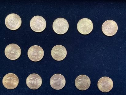 null Vingt huit pièces d'or de vingt dollars ( 1883; 3 x 1893; 1896; 1897; 1899;...