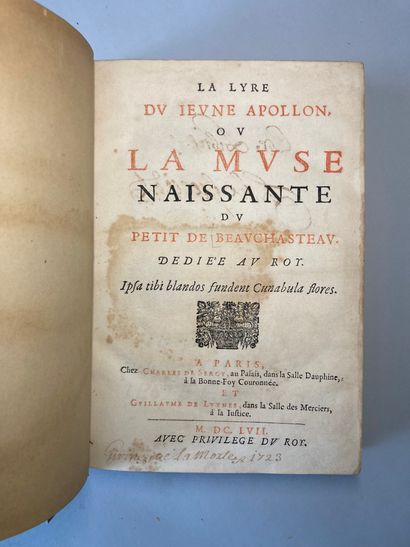 BEAUCHATEAU François Mathieu Chastelet de La Lyre du Jeune Apollon, ou la Muse Naissante...