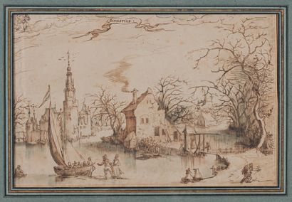 ECOLE HOLLANDAISE - Premier tiers du XVIIe siècle Janvier.
Projet d'illustration...