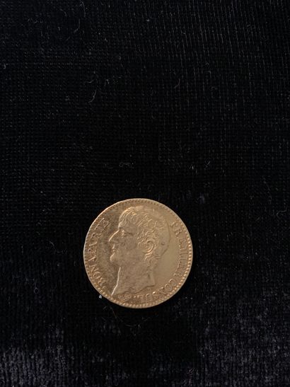 null Une pièce d'or de quarante francs (An12). 
Poids: 12.90 gr
(Usures)