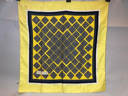 null YVES SAINT-LAURENT
Scarf in silk twill decorated with squares, yellow, gray...