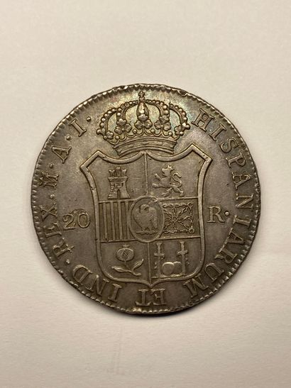 null ESPAGNE. JOSEPH BONAPARTE (1808-1813). 20 reales. Madrid. 1811. (KM 551.2, Dav....