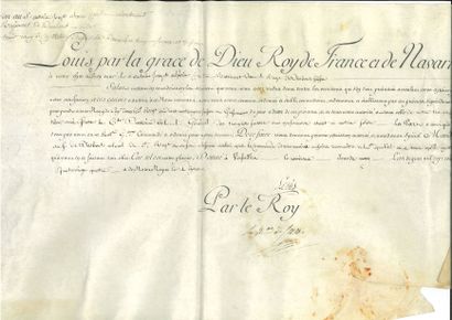 null SUISSES. 2 P.S., Versailles 9-10 mars 1784 ; 2 vélins oblong in-fol. en partie...