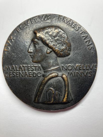 null Italie. Domenico Novello Malatesta, seigneur de Cesena (1418-1465). Médaille,...