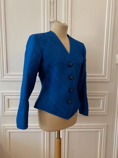 null SAINT-LAURENT Left Bank
Blue jacket with zebra effect, pearl and sequin jewel...