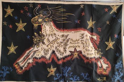 D'après Jean LURCAT Of stars.
Print on fabric, signed lower right.
122 x 190 cm.