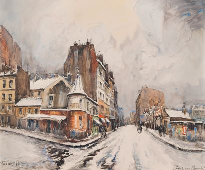 Frank William BOGGS dit FRANK-WILL (1900-1951) Paris, rue Marcadet.
Watercolor over...