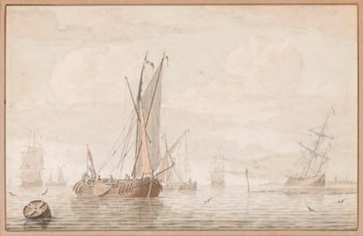 GRIENT (de) Cornelis - Rotterdam 1691 - 1783 1 - Sailboats in the harbor.
2 - Sailboats...
