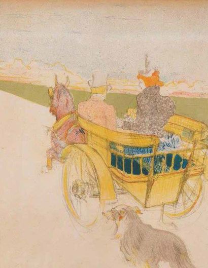 Henri de TOULOUSE - LAUTREC (1864-1901) Partie de campagne ou Le Tonneau.1897.
Lithographie...