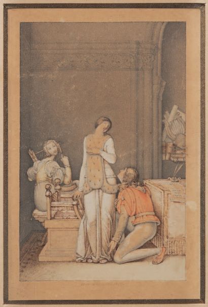 DESENNE Alexandre. Paris 1785 - id. ; 1827 Le Trio musical, harpiste, chanteuse et...