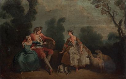 null LANCRET Nicolas (Suite de). 1690 - 1743.
1 - Les Amours du bocage.
Huile sur...