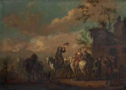 FALENS Carel van (Attribué à). Anvers 1683 - Paris 1733 Le Départ pour la chasse...