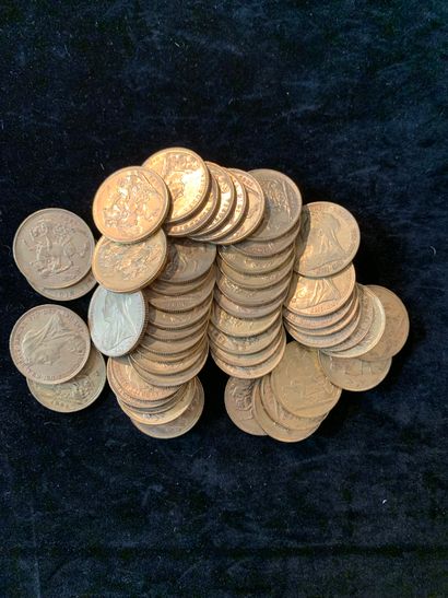 null Cinquante pièces d'or de souverains ( Victoria )
Poids: 397.82 gr
(Usures)