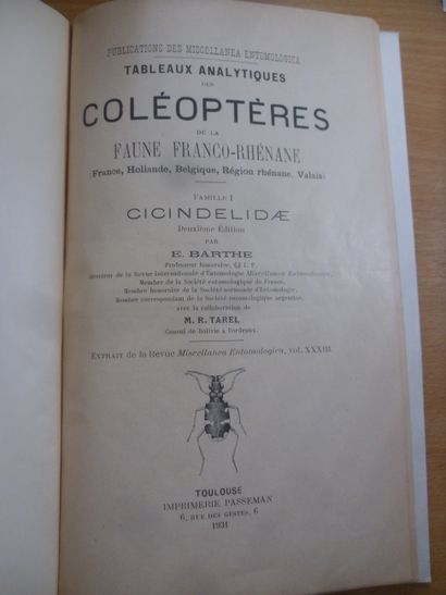 null Un lot de 3 ouvrages :
-	Tableaux analytiques des coléoptères de la faune franco-rhénane,...