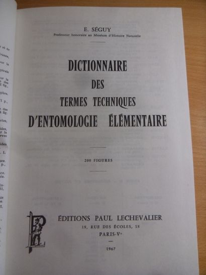 null Dictionnaire des termes d'entomologie
E. Seguy, 465 pages, 1967