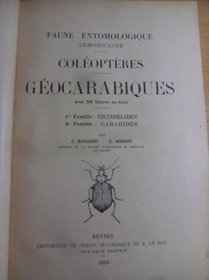 null Faune entomologique armoricaine, coléoptères géocarabiques 
C. HOULBERT et E....