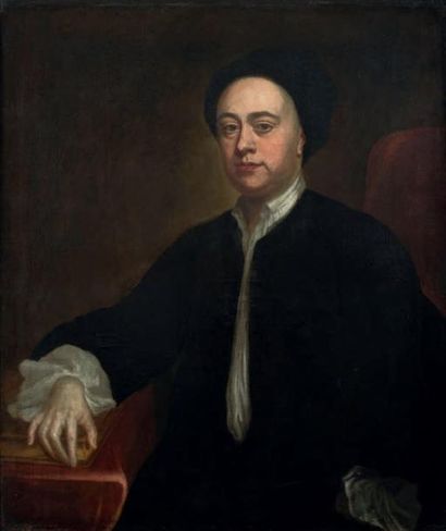 Jonathan RICHARDSON (Entourage de) (Vers 1665-1745) Portrait présumé du graveur et...