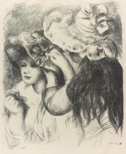 PIERRE - AUGUSTE RENOIR (1841-1919) Le chapeau épingle, 1ère planche. Lithographie...