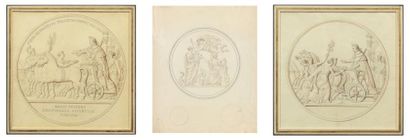 Louis LAFITTE Paris 1770 - 1828 Deux projets pour une médaille du voyage de Charles...