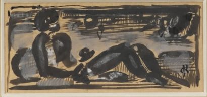 Georges ROUAULT 1871-1958 Étude pour une gravure sur bois, 1920-1929 Encre et gouache,...