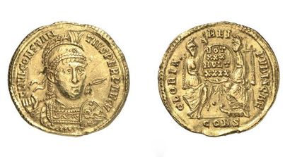 null CONSTANCE II. Solidus. Constantinople, 351-355. 4.426g, 6h. RIC 98. Très beau...