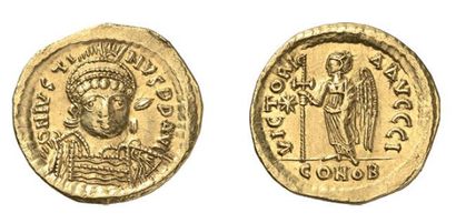 null JUSTIN I. Solidus. Constantinople, 518-527. 4.382g, 6h. DOC 1. Superbe (1)