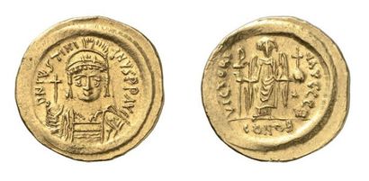 null JUSTINIEN I LE GRAND. Solidus. Constantinople, 545-565. 4.421g, 6h. DOC 9. Flan...