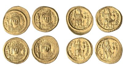 null JUSTIN II. Lot de 4 Solidi. Constantinople, 567-578. DOC 4. Presque Superbes...