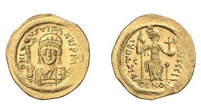 null JUSTIN II. Solidus. Constantinople, 567-578. 4.471g, 6h. DOC 7. Superbe (1)