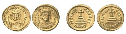 null TIBERE II CONSTANTIN. Lot de 2 Solidi. Constantinople, 578-582. DOC 4. Très...