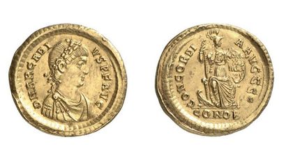 null ARCADIUS. Solidus. Constantinople, 388-392. 4.407g, 6h. RIC 71. Presque Superbe...