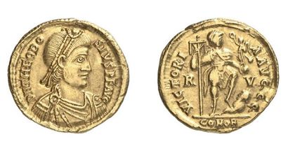 null THEODOSE II. Solidus. Ravenne, 423-425. 4.427g, 1h. RIC 1329. Très beau (1)