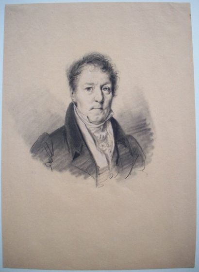 BOILLY Julien - Léopold ou Jules 1- Portrait d'homme en buste, chemise et cravate...