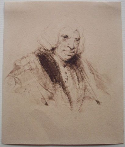 DECAMPS Alexandre Gabriel Portrait d'un magistrat anglais
Crayon, plume, encre brune...