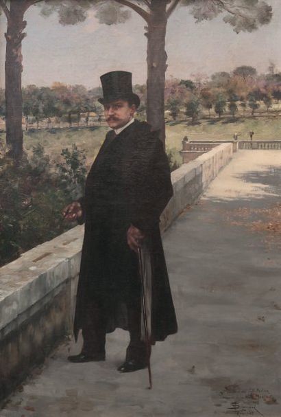 FRANÇOIS SCHOMMER 1850-1935 Portrait de JD Pasteur. 1883. Huile sur toile signée,...