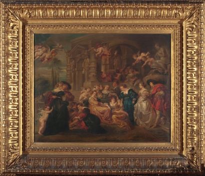 ÉCOLE XIXE SIÈCLE D'après Rubens Huile sur toile 66 x 84 cm (restaurations)