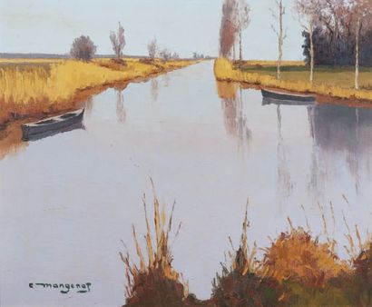null Marais en Gironde Huile sur toile, signée vers la gauche 60 x 73 cm Provenance...